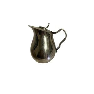 Vintage Stieff Pewter Lidded Creamer‎ Pitcher P48-10 Hinged Lid Colonial Style